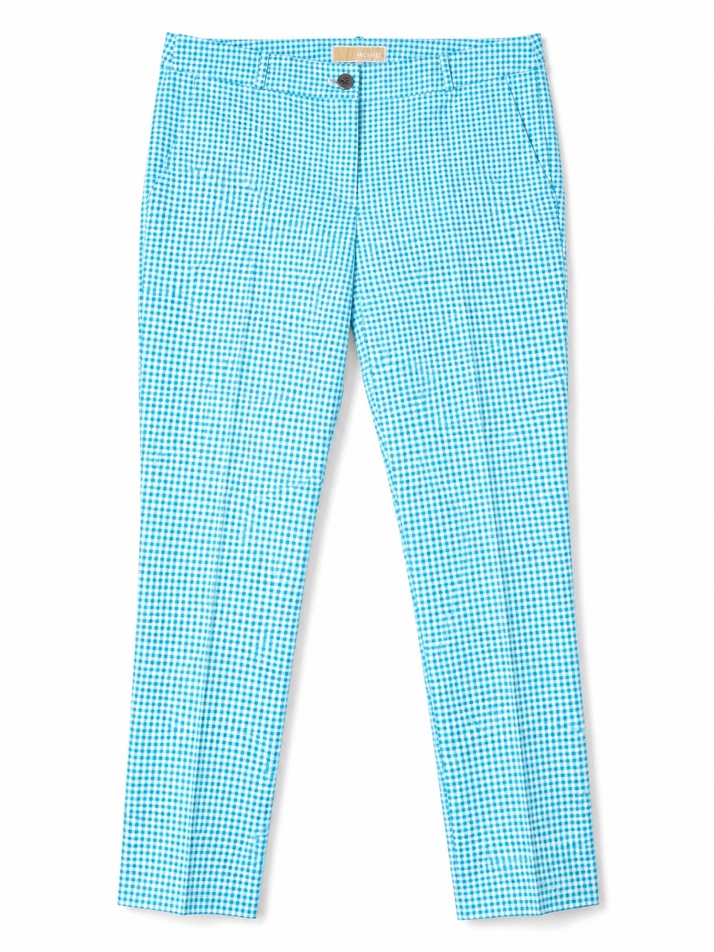 Michael Michael Kors Turquoise & White Gingham Slim Pants Size 8 NWOT